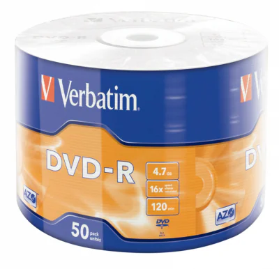 DVD-R VERBATIM 4.7GB, 120min, viteza 16x, 50 buc, Single Layer, shrink wrap, "Matt Silver", AZO "43788"