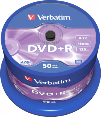 DVD+R VERBATIM 4.7GB, 120min, viteza 16x, 50 buc, Single Layer, spindle, "Matt Silver" "43550"