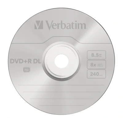 DVD+R VERBATIM 8.5GB, 240min, viteza 8x, 1 buc, Double Layer, Jewel Case, "Matt Silver" "43540"
