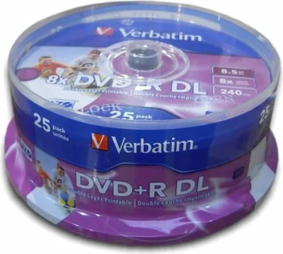 DVD+R VERBATIM 8.5GB, 240min, viteza 8x, 25 buc, Double Layer, spindle, printabil, "Wide Inkjet Printable" "43667"