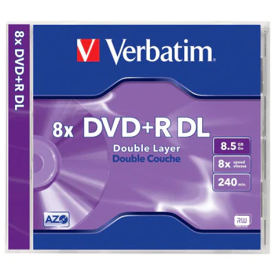 DVD+R VERBATIM 8.5GB, 240min, viteza 8x, Double Layer, 5Pack, Jewel Case, "Matt Silver" "43541"
