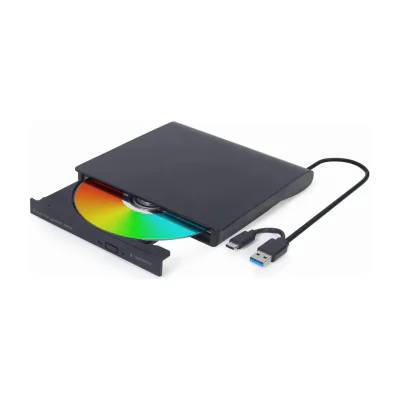 DVD-RW extern, GEMBIRD, interfata USB 2.0 + USB 3.1, negru, "DVD-USB-031"