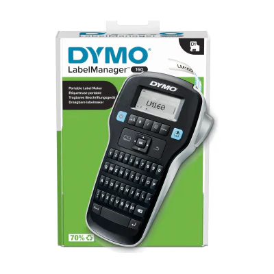 DYMO LabelManager ™ 160 QWERTZ, QWERTZ, D1, Thermal transfer, 180 x 180 DPI, 12 mm/sec, Black, Silver
