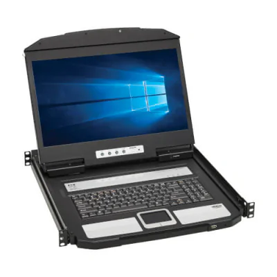 EATON TRIPPLITE KVM Console KVM Switch Short-Depth Rackmount w 18.5in LCD 1URM KVM console 18.5 rack-mountable 1920 x 1080 Full HD