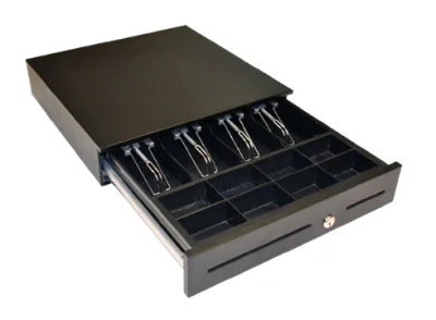 apg Solutions ECD410, Electronic cash drawer, Steel, Black, 24 V, 410 mm, 420 mm