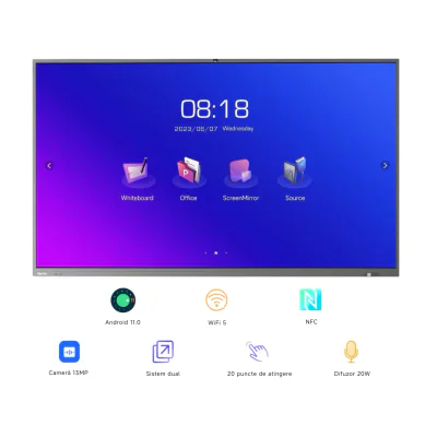 Ecran interactiv HORION 65M5APro, 65 inch, 8GB DDR4 + 64GB Standard, MT9950, ARM A73 "HO-65M5APRO"