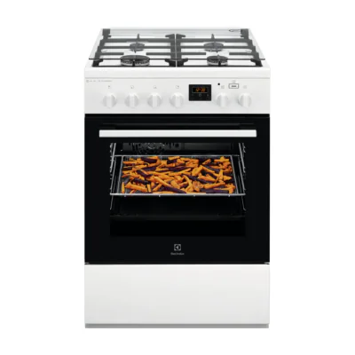 Electrolux LKK660200W, Freestanding cooker, White, Rotary, Front, 1.15 m, Gas