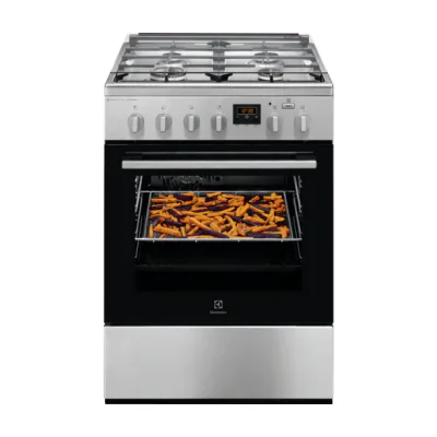 Electrolux LKK660200X, Freestanding cooker, Black, Stainless steel, Buttons, Rotary, Touch, Stainless steel, Stainless steel, Top front