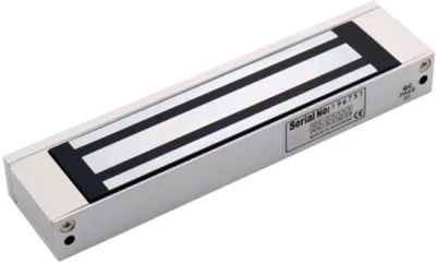 Electromagnet de forta  Hikvision DS-K4H250S; Forta de retinere: 272kg; alimentare: 12 VDC or 24 VDC, (default voltage is 12 VDC); amperaj: 500 mA or 250 mA; Dimensiuni: 240 mm × 49 mm × 25.5 mm; Greutate: 2.1kg