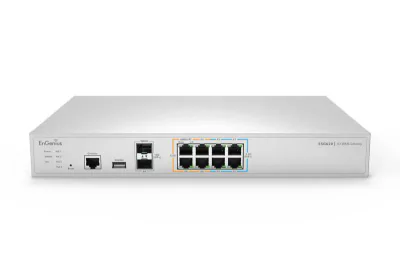 EnGenius Managed 19i 8 x 2.5 GbE  + 2 x SFP+ port, USB port for 4G/5G backup SD-WAN Gateway with 4 x PoE+ Security Gateway, 2× 10GbE SFP+ WAN, 4× 2.5GbE LAN, Enterprise-grade Dual-WAN, Advanced Firewall & VPN, VLANs, Cloud-managed