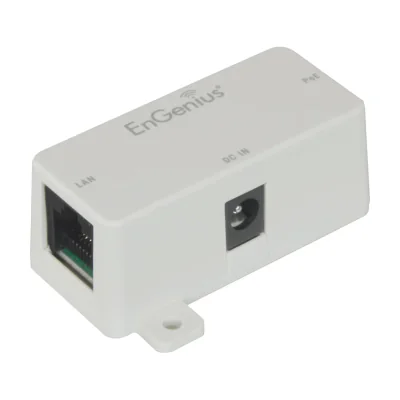 EnGenius PoE injector for Proprietary 12/24V system (injector only), Gigabit Ethernet, 10,100,1000 Mbit/s, IEEE 802.3af, IEEE 802.3at, Cat5, White, 20000 h