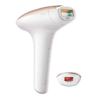 Epilator IPL Philips Lumea SC1997/00, 250.000 impulsuri, senzor piele, accesoriu corp si fata, utilizare cu fir, husa, Roz/Alb