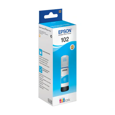 Epson 102 EcoTank Cyan ink bottle, Original, Cyan, Epson, - EcoTank ET-4750 - EcoTank ET-3750 - EcoTank ET-3700 - EcoTank ET-2750 - EcoTank ET-2700, 70 ml, Inkjet printing