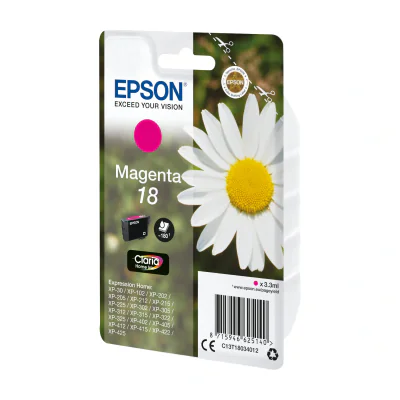 Epson Daisy 18 Claria Home Single Magenta Ink, Standard Yield, Magenta, Pigment-based ink, 3.3 ml, 1 pc(s), Single pack