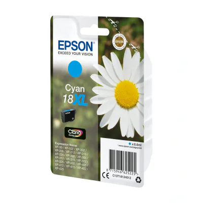 Epson Daisy 18XL Claria Home Single Cyan Ink, High (L) Yield, Cyan, 6.6 ml, 1 pc(s), 450 pages, Single pack