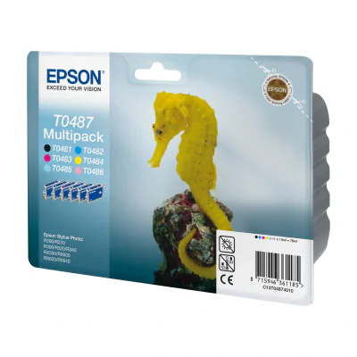 Epson Seahorse Multipack 6-colours T0487, Black, Cyan, Light Cyan, Light magenta, Magenta, Yellow, 13 ml, 1 pc(s), Multi pack