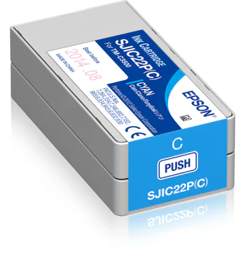 Epson SJIC22P(C): Ink cartridge for ColorWorks C3500 (Cyan), Cyan, 32.5 ml, 1 pc(s)