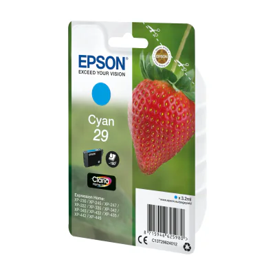 Epson Strawberry Singlepack Cyan 29 Claria Home Ink, Standard Yield, Cyan, 3.2 ml, 1 pc(s), 180 pages, Single pack