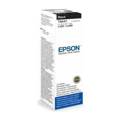 Epson T6641 Black ink bottle 70ml, Original, Black, Epson L100/L110/L200/L300/L355/L550, Indonesia, 1 pc(s), 62 mm