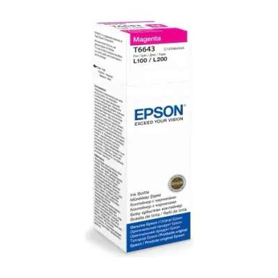 Epson T6643 Magenta ink bottle 70ml, Original, Magenta, Epson L100/L110/L200/L300/L355/L550, Indonesia, 1 pc(s), 62 mm