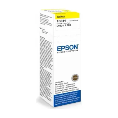Epson T6644 Yellow ink bottle 70ml, Original, Yellow, Epson L100/L110/L200/L300/L355/L550, Indonesia, 1 pc(s), 40 mm