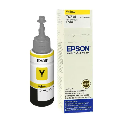 Epson T6734 Yellow ink bottle 70ml, Original, Yellow, Epson L800, Standard Yield, 70 ml, Inkjet printing