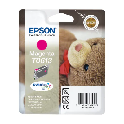 Epson Teddybear Singlepack Magenta T0613 DURABrite Ultra Ink, Magenta, Pigment-based ink, 8 ml, 1 pc(s), Single pack