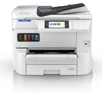 EPSON WorkForce Pro EM-C7100DWF A3+ COLOR INKJET MFP, Functii( Tiparire, Scanare, Copiere, Fax), 4 culori, Viteza printare; 35 ppm mono, 35ppm Color, Rezolutie: 4.800 x 1.200 DPI, Volum recomandat lunar: 500-5.000pagini,Maxim: 75.000 pagini, Viteza s