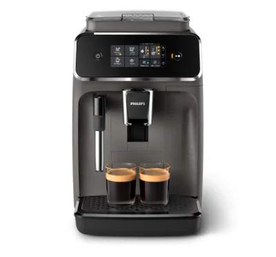 Espressor automat Philips EP2224/40, 2 Bauturi , Rasnita Ceramica, Sistem de Spumare a Laptelui, Ecran Tactil, Negru