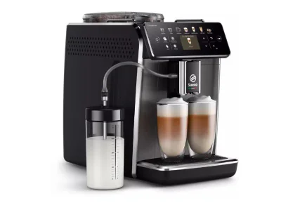 Espressor automat Philips Saeco GranAroma SM6582/10, 16 bauturi, Ecran TFT color, 6 profiluri utilizator, filtru AquaClean, Rasnita ceramica, Argintiu/Negru