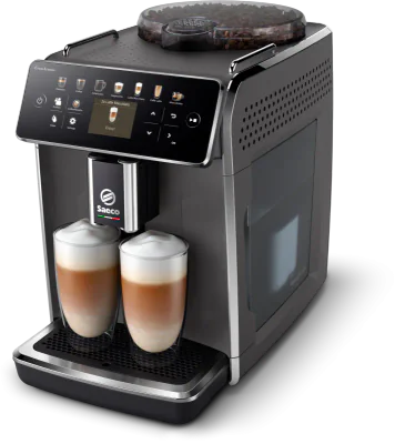 Espressor automat Saeco GranAroma SM6580/10, sistem de lapte Latte Duo, 14 bauturi, 15 bar, ecran TFT color, 4 profiluri utilizator, filtru AquaClean, rasnita ceramica, functie DoubleShot, Gri