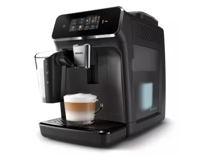 Espressor cafea automat Philips Series 2000 EP2334/10, Sistem spumare LatteGo, Filtru AquaClean, 1.8l, 15 bari, Negru