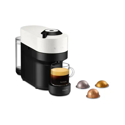 Espressor KRUPS cu capsule Nespresso Vertuo Pop XN920110, 1500W, 19 Bar, Centrifusion™, Conectare la telefon, 0.6L, Alb