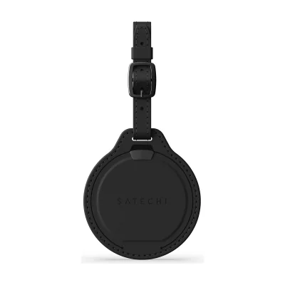 Etichetă de bagaj Satechi FindAll, piele vegană, Black