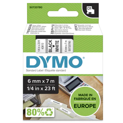 Etichete termice DYMO D1 Standard - Black on White - 6mm