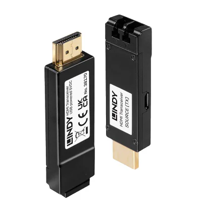 Extender Lindy fibra optica, distanta maxima 300m, latime de banda suportata 10.2Gbps, rezolutie maxima 3840x2160@60Hz 4:2:0 8bit, negru