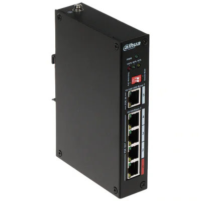 Extender PoE cu 5 porturi DAHUA DH-PFT1500, 1 intrare PoE + 4 ieșiri PoE