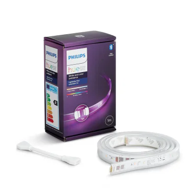 Extensie Banda LED RGB inteligenta Philips Hue Lightstrip Plus, 11.5W ,950 lm, lumina alba si color (2000-6500K), IP20, 1 metru