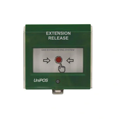EXTENSION RELEASE Button, FD3050G;Button for activation of the automatic extinguishing starting usingadditional source of extinguishing agent. Compatible with FS5200E.