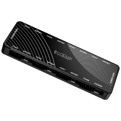Fan HUB PCCooler, 8 port x 4pin PWM 8 port x 3 pin adresabil RGB, SATA, "ARGB HUB-H01"
