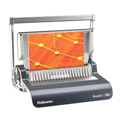 Fellowes Quasar+ 500, Manual, 500 sheets, Plastic comb binding, Charcoal, Grey