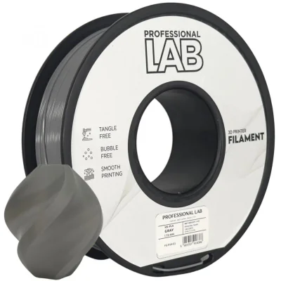 Filament 3D Proffesional Lab, Diamentru 1.75mm, Greutate: 1KG, Culoare: Gri, Material: PLA, Temperatura: 180-240c.
