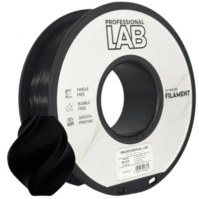 Filament 3D Proffesional Lab, Diamentru 1.75mm, Greutate: 1KG, Culoare: Negru, Material: PLA, Temperatura: 180-240c.