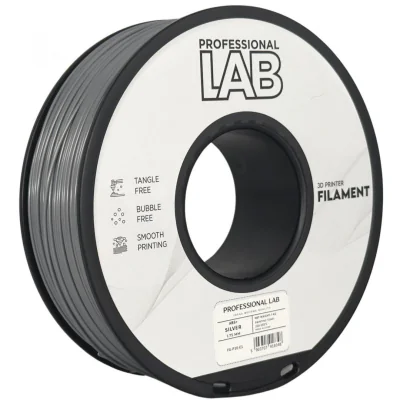Filament 3D Proffesional Lab, Diamentru 1.75mm, Greutate: 1KG, Culoare: Silver, Material: ABS+, Temperatura: 220-250c.