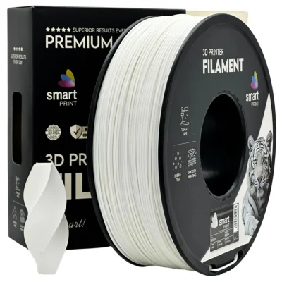 Filament 3D Smart Print, Diamentru 1.75mm, Greutate: 1KG, Culoare: Alb, Material: ABS+, Temperatura: 220-250c.