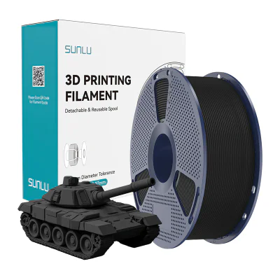 Filament negru de mare viteză Sunlu PLA+