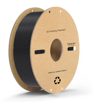 FILAMENT Spacer pt. imprimanta 3D - PETG, 1.75mm diamentru, 1Kg / bobina, topire 225-255 grC, black, "SPPF-3DP-PETG1.75-01-BK"
