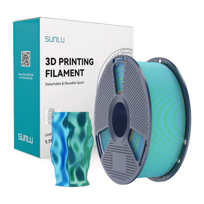 Filament Sunlu PLA+ Silk în două culori (albastru-verde)