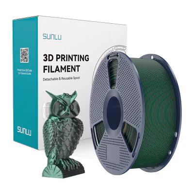 Filament Sunlu PLA+ Silk în două culori (negru și verde)