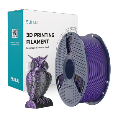 Filament Sunlu PLA+ Silk în două culori (negru și violet)